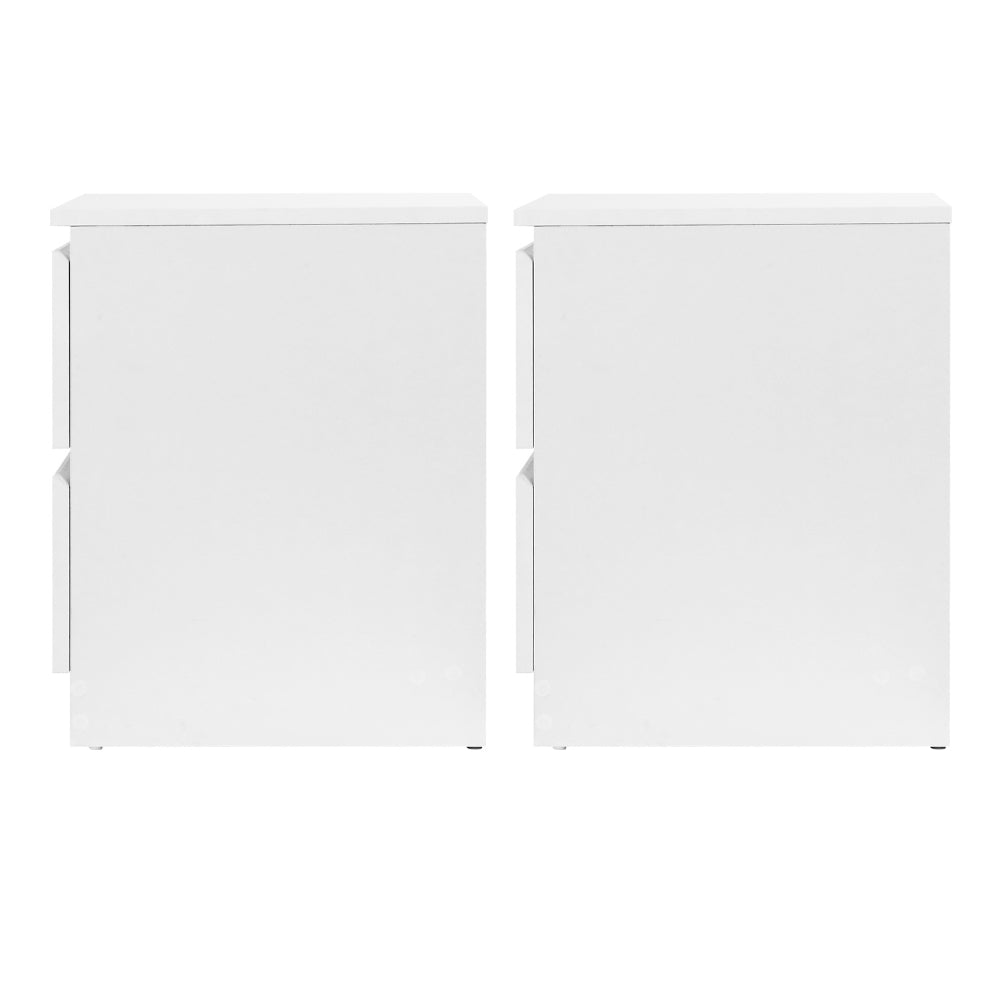 Set of 2 Pepe Bedside Table 2 Drawers - White