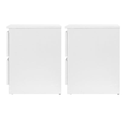Set of 2 Pepe Bedside Table 2 Drawers - White