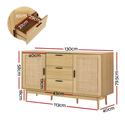 Briony Rattan Buffet Sideboard - Oak