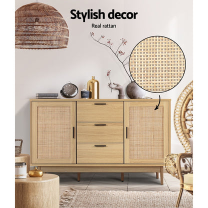 Briony Rattan Buffet Sideboard - Oak