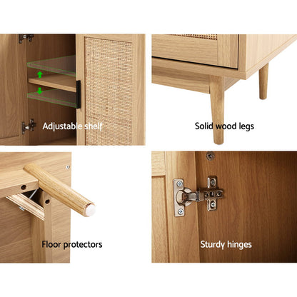 Briony Rattan Buffet Sideboard 2 Doors - Oak