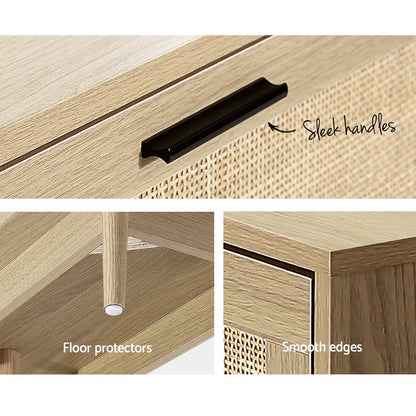 Cole TV Cabinet Entertainment Unit 180cm - Rattan