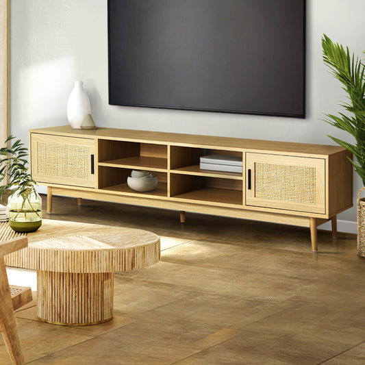 Cole TV Cabinet Entertainment Unit 180cm - Rattan
