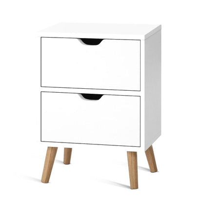 Boden Bedside Table 2 Drawers - White
