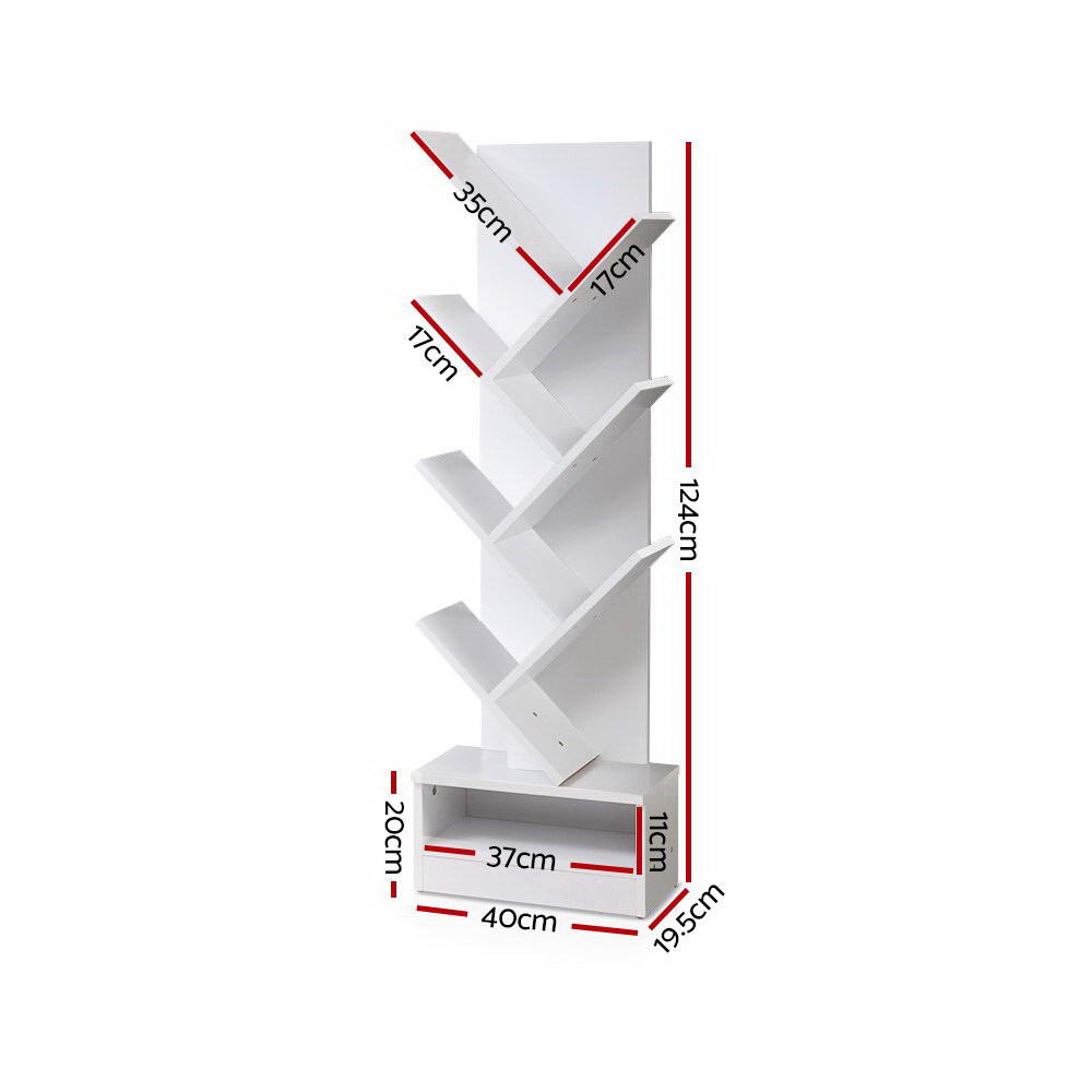 Echo Tree Bookshelf 7 Tiers - White