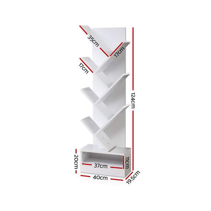 Echo Tree Bookshelf 7 Tiers - White