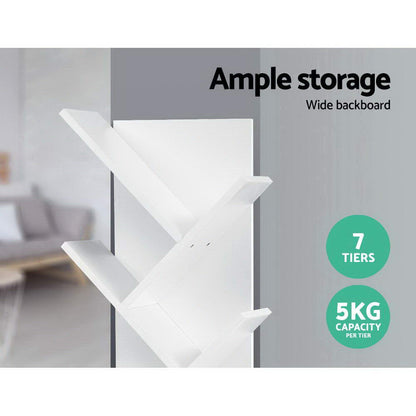 Echo Tree Bookshelf 7 Tiers - White