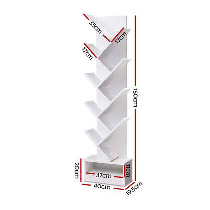 Echo Tree Bookshelf 9 Tiers - White