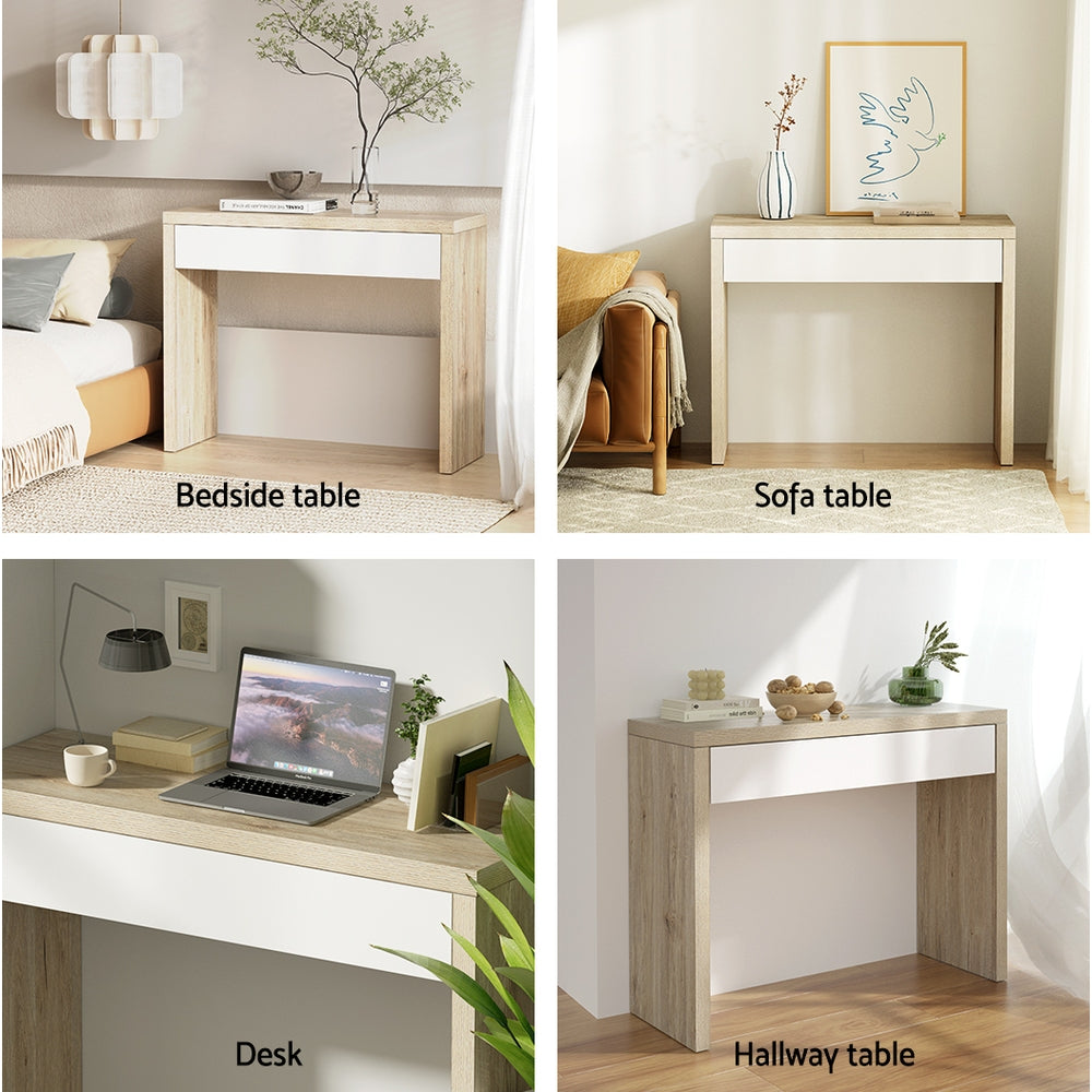 Jory Console Table Storage Drawer - White Pine