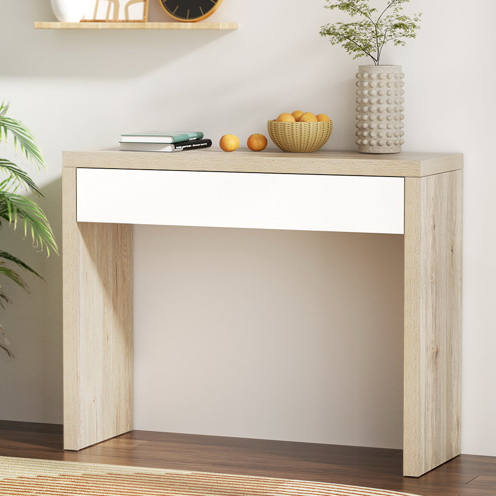 Jory Console Table Storage Drawer - White Pine