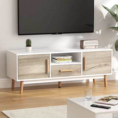 Gino TV Cabinet Entertainment Unit 120cm Wood - White