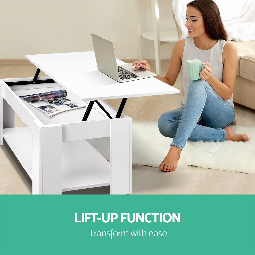 Lift-Top Coffee Table - White