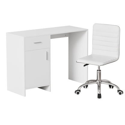 Computer Desk Office Chair Set 100cm - White