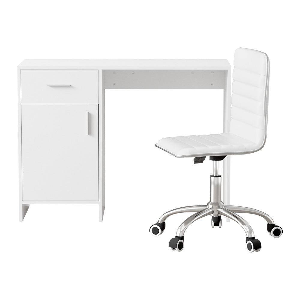 Computer Desk Office Chair Set 100cm - White