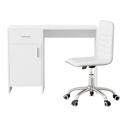 Computer Desk Office Chair Set 100cm - White