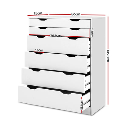 Myla 6 Chest of Drawers - White
