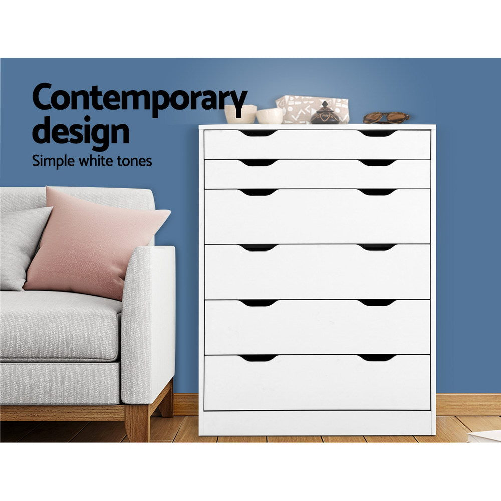 Myla 6 Chest of Drawers - White