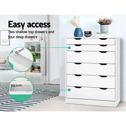 Myla 6 Chest of Drawers - White