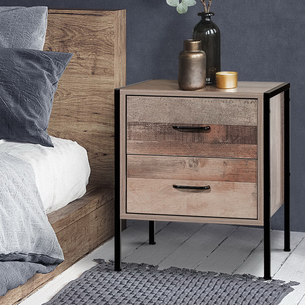 Barnly Bedside Table 2 Drawers