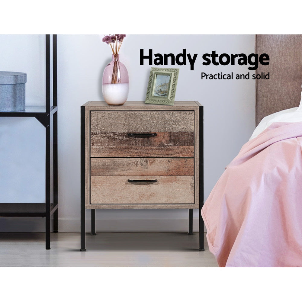 Barnly Bedside Table 2 Drawers