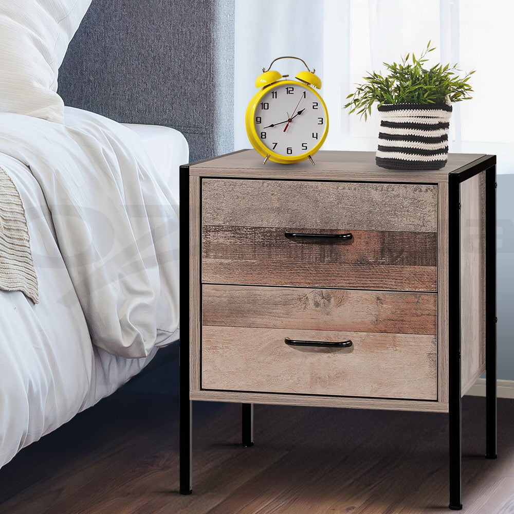 Barnly Bedside Table 2 Drawers