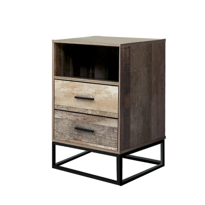 Baden Bedside Table 2 Drawers with Shelf