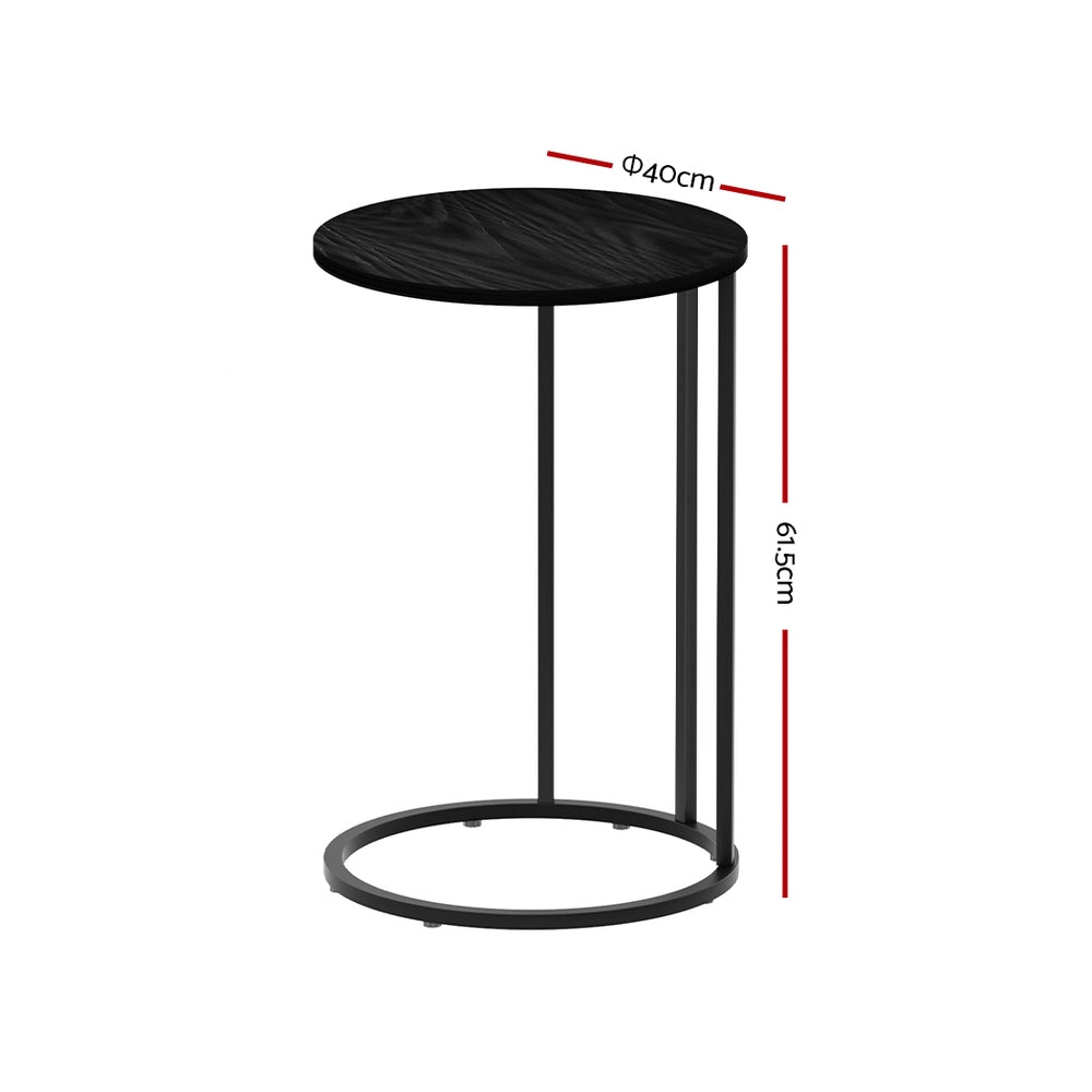 Martha Coffee Table Side Table Round - Black