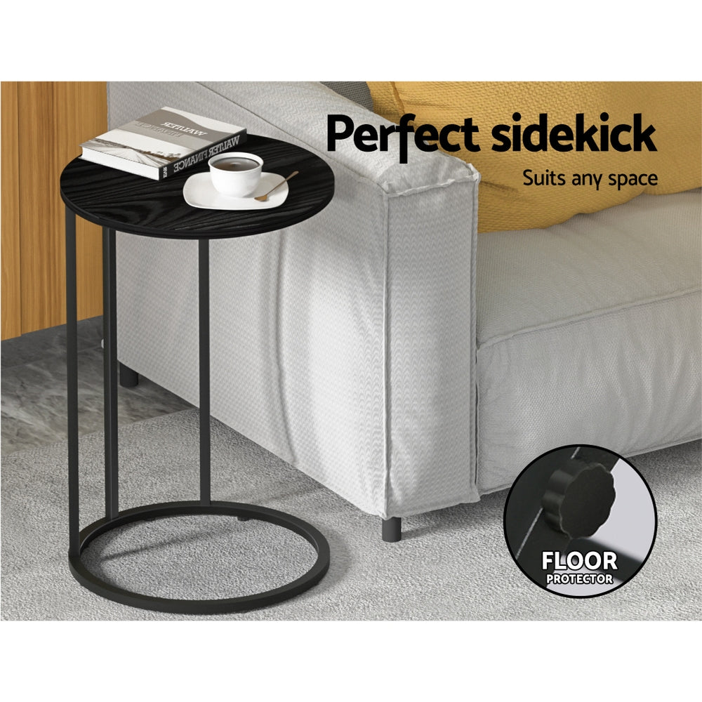 Martha Coffee Table Side Table Round - Black