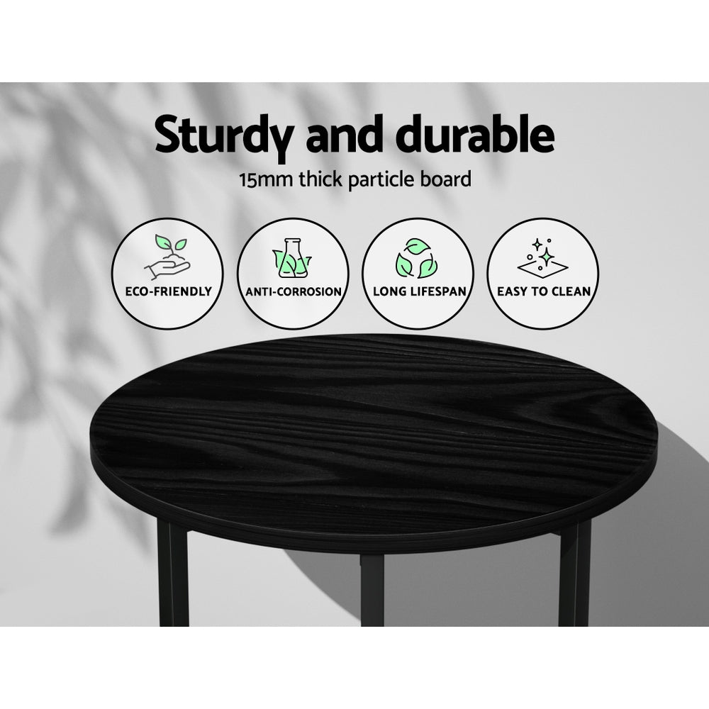 Martha Coffee Table Side Table Round - Black