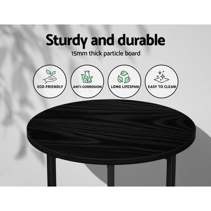 Martha Coffee Table Side Table Round - Black
