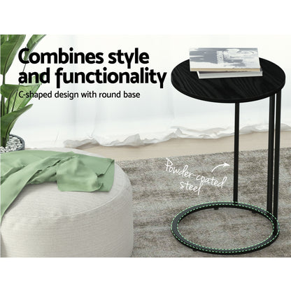 Martha Coffee Table Side Table Round - Black