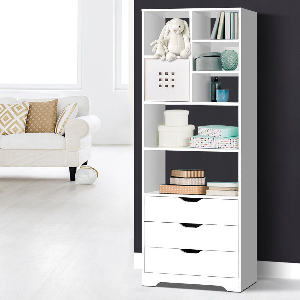 Nana Bookshelf with Drawers - White