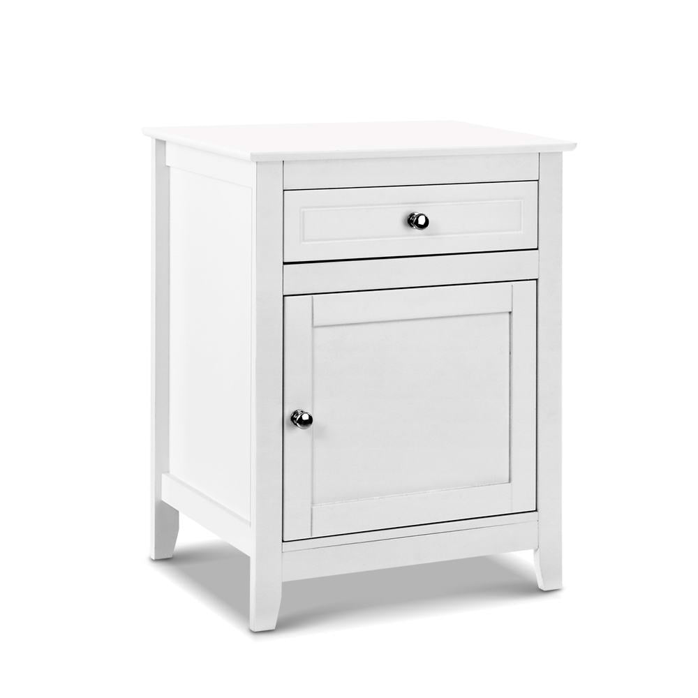 Gustav Bedside Tables Side Table Drawers Nightstand - White
