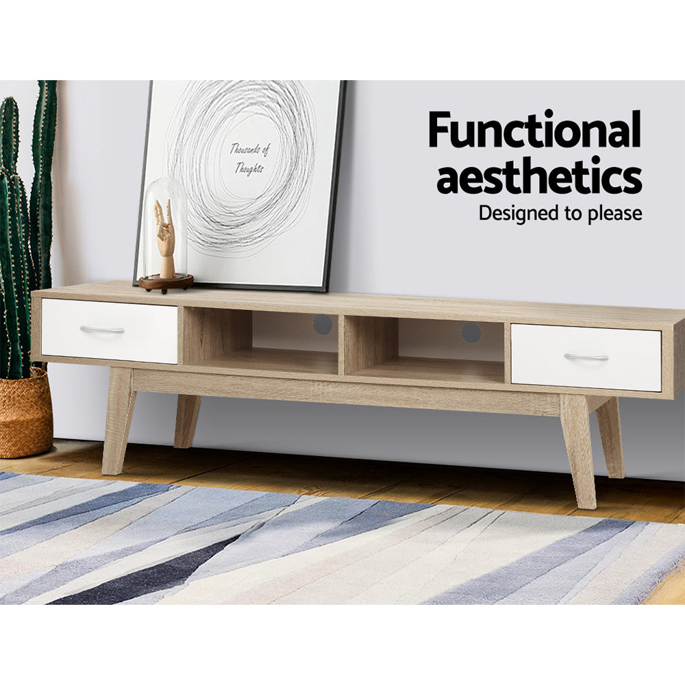 Gary TV Cabinet Entertainment Unit 180cm - Oak White
