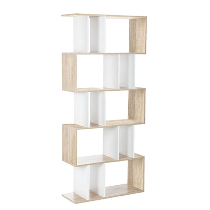 Rita Bookshelf 5 Tiers - White and Oak