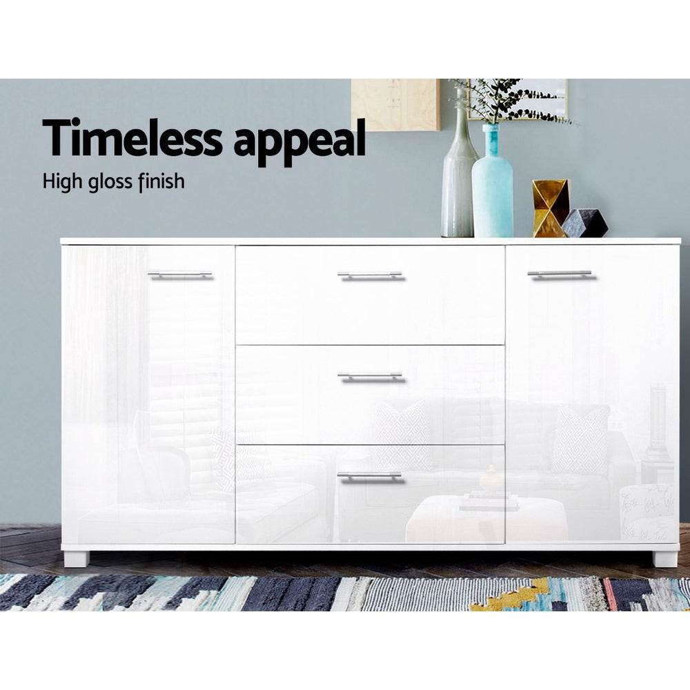 High Gloss Buffet Sideboard - White