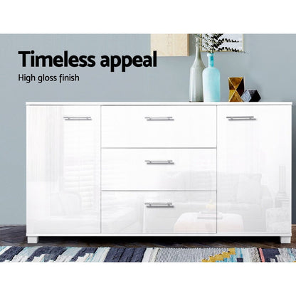 High Gloss Buffet Sideboard - White