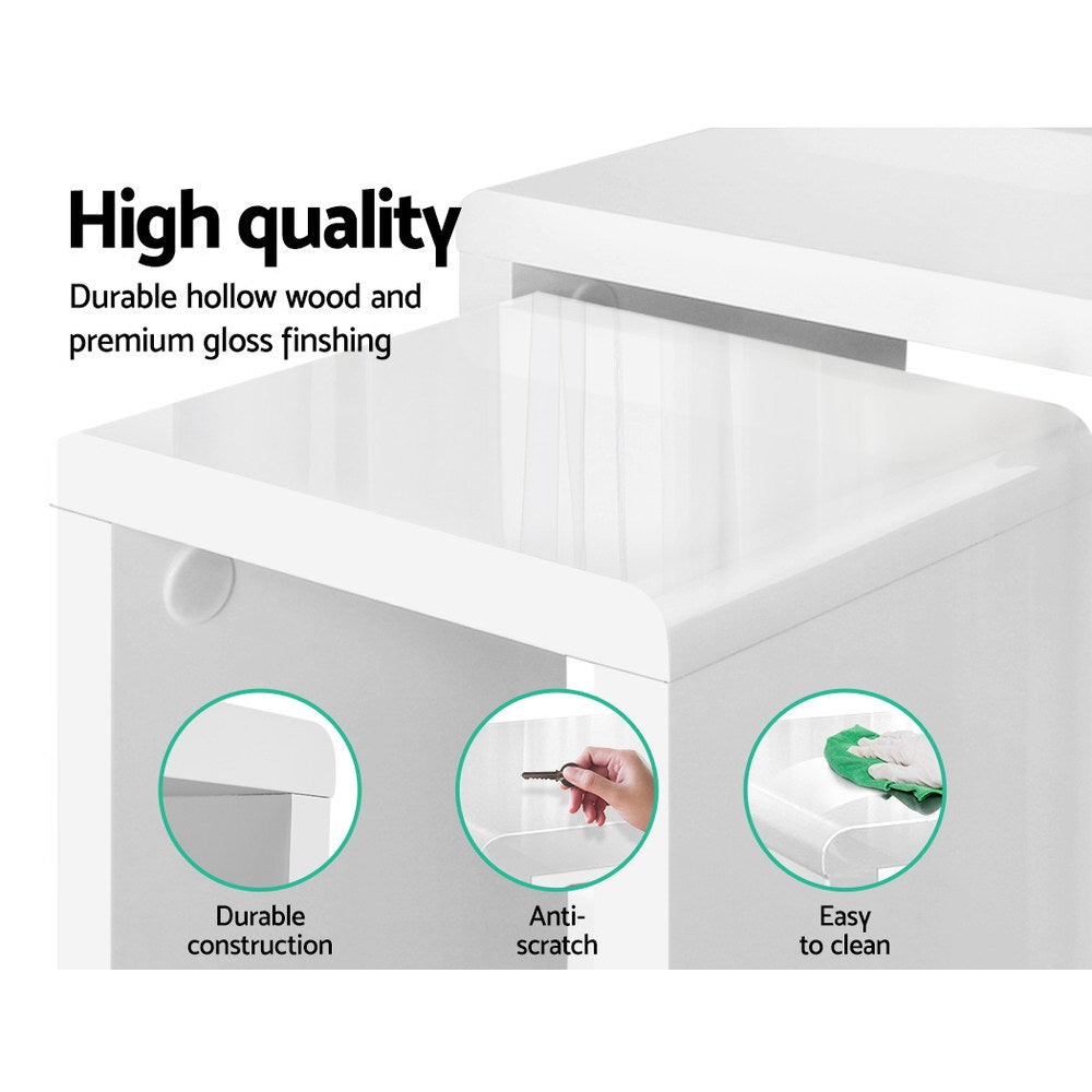 Nesting Coffee Table Set of 3 - Glossy White