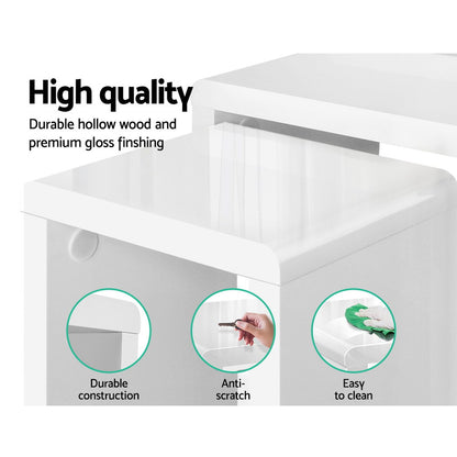 Nesting Coffee Table Set of 3 - Glossy White