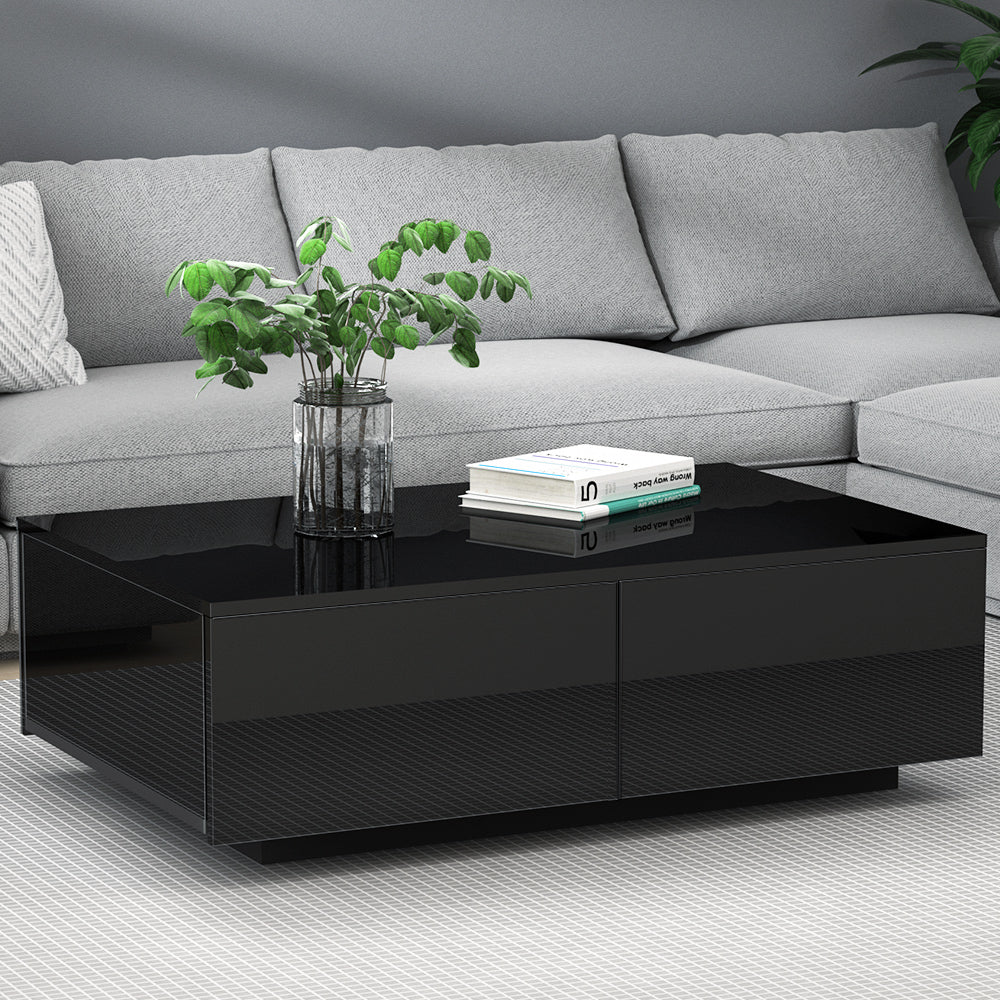 Trevi Coffee Table 4 Drawers - Black