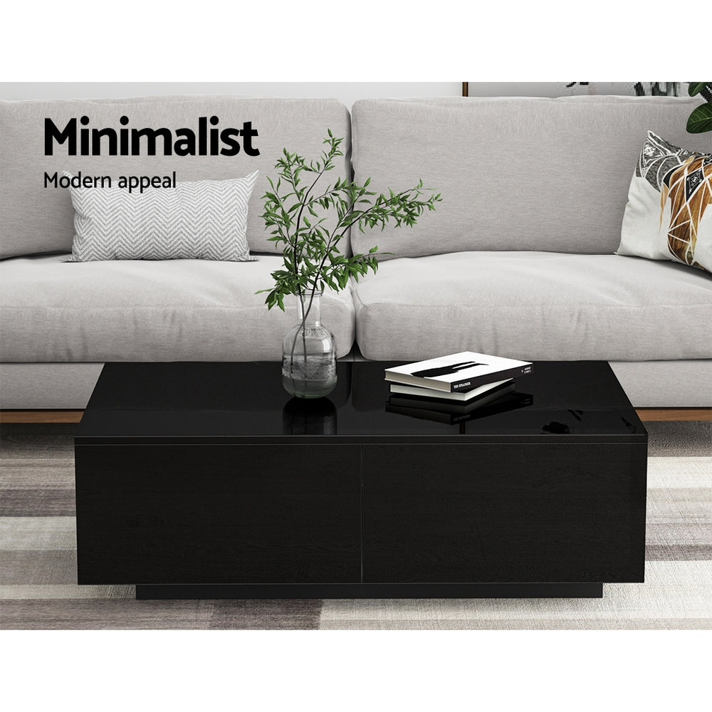 Trevi Coffee Table 4 Drawers - Black