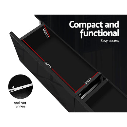 Trevi Coffee Table 4 Drawers - Black