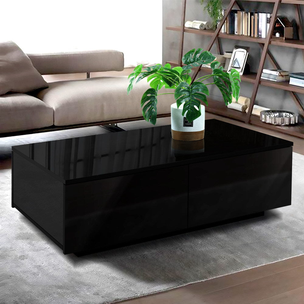 Trevi Coffee Table 4 Drawers - Black