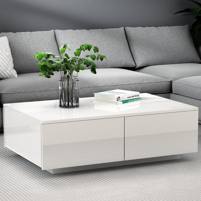 Trevi Coffee Table 4 Drawers - White