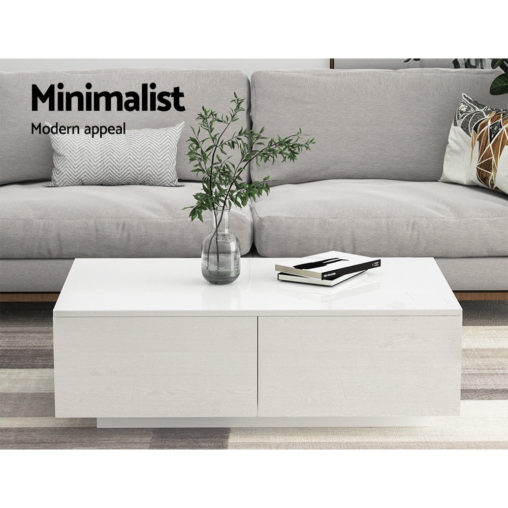 Trevi Coffee Table 4 Drawers - White
