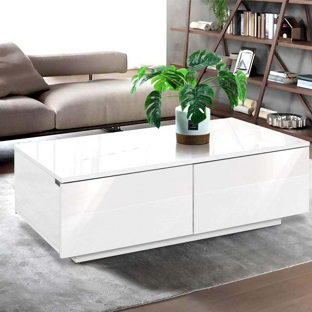 Trevi Coffee Table 4 Drawers - White