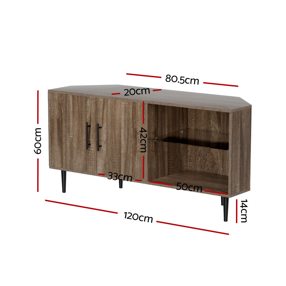 Elen Corner Entertainment Unit 120CM - Walnut