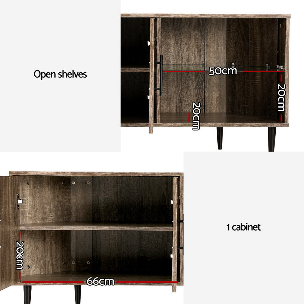 Elen Corner Entertainment Unit 120CM - Walnut