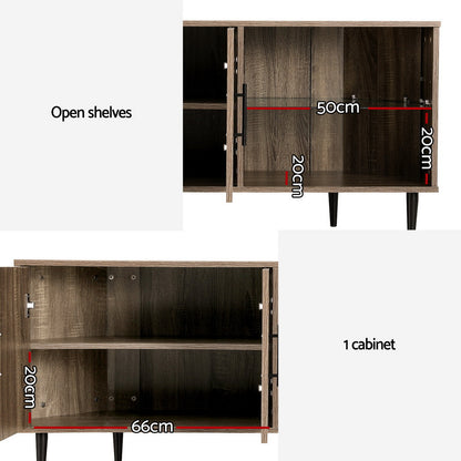Elen Corner Entertainment Unit 120CM - Walnut