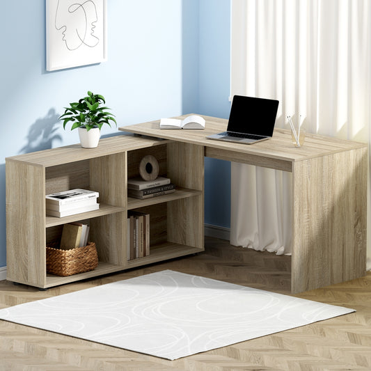 Alban Computer Desk Bookshelf 130CM - Oak